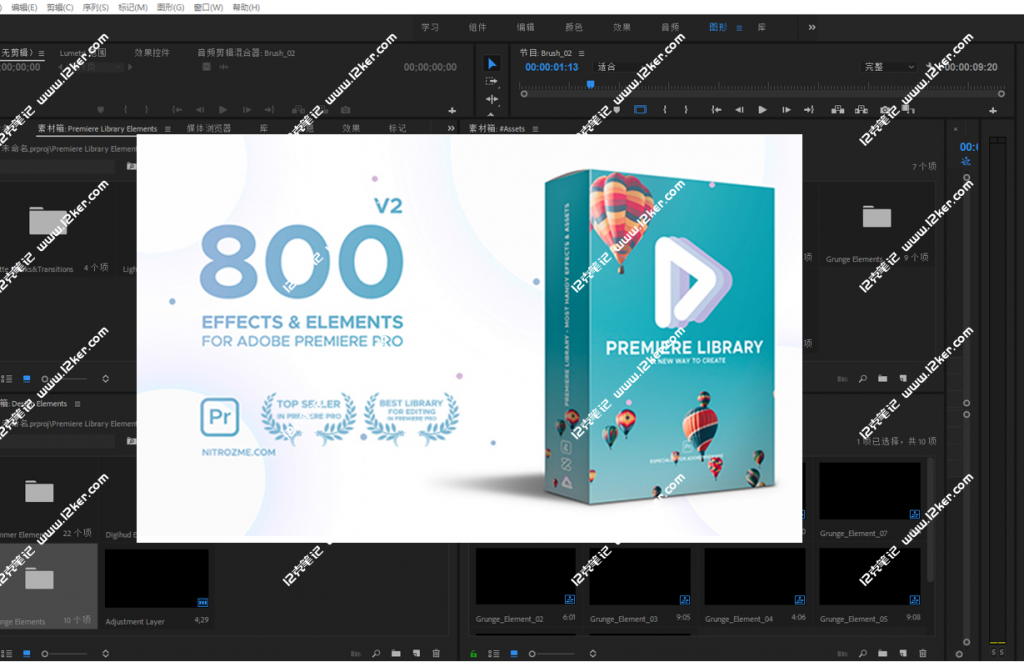 PR预设 效果和元素效果库800组过度运动预设色彩素材等Premiere Library - Most Handy Effects